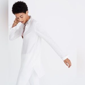 Madewell Wellspring Tunic Popover Shirt in white